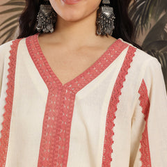 Ivory Essence Cotton Kurta with Dhoti Set