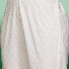 Elegant White Embroidered Rayon Kurta Set