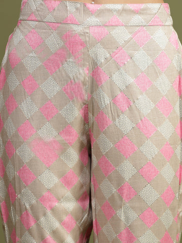 RAMA'S Women Pink Color Embroidery Kurta Pant Set