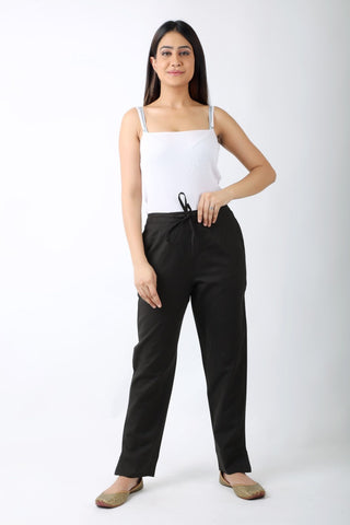 Trousers | Womens COS WIDE-LEG COTTON TROUSERS NAVY ~ Theatre Collective